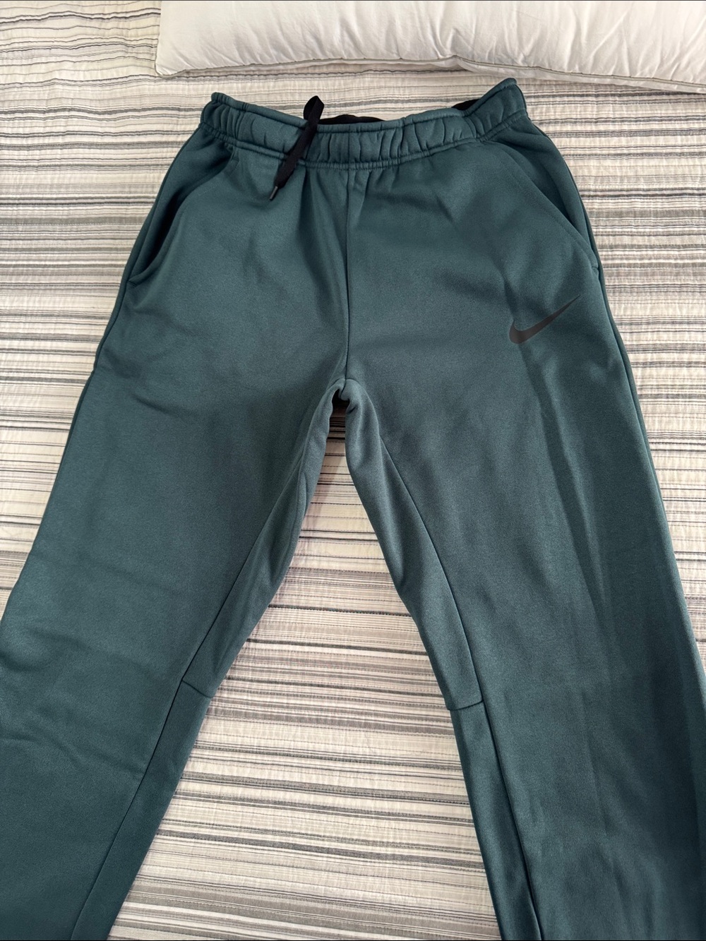 Nike Men's Teal Jogger Sweatpants with Black Swoosh